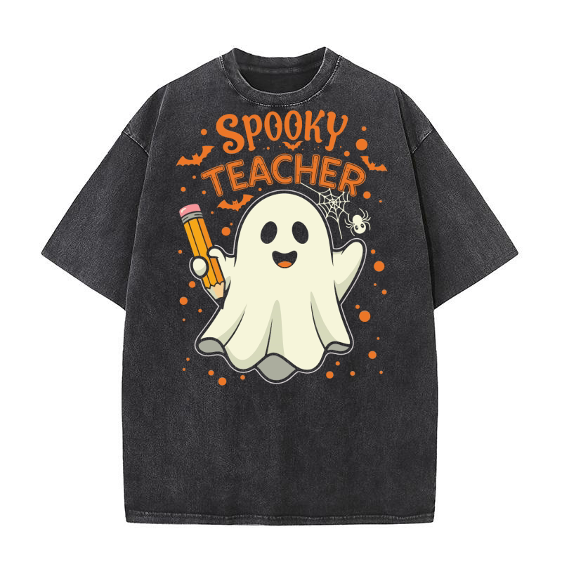 Spooky Teacher Halloween 10.03 Washed T-Shirt