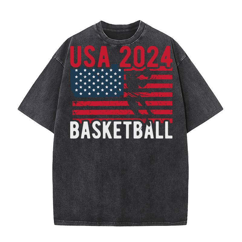 USA 2024 basketball Washed T-Shirt