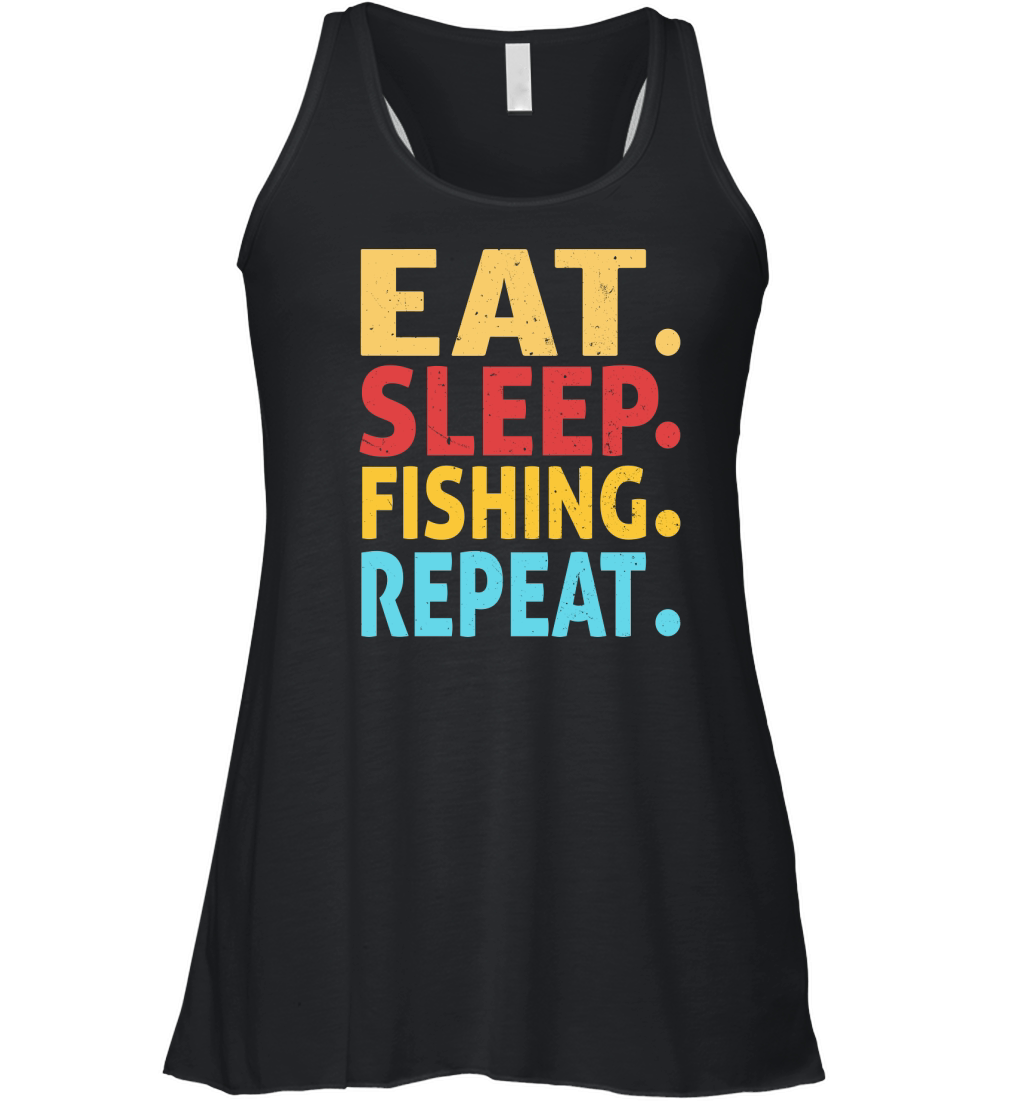 Eat sleep fishing repeat Women's Flowy Tank Top