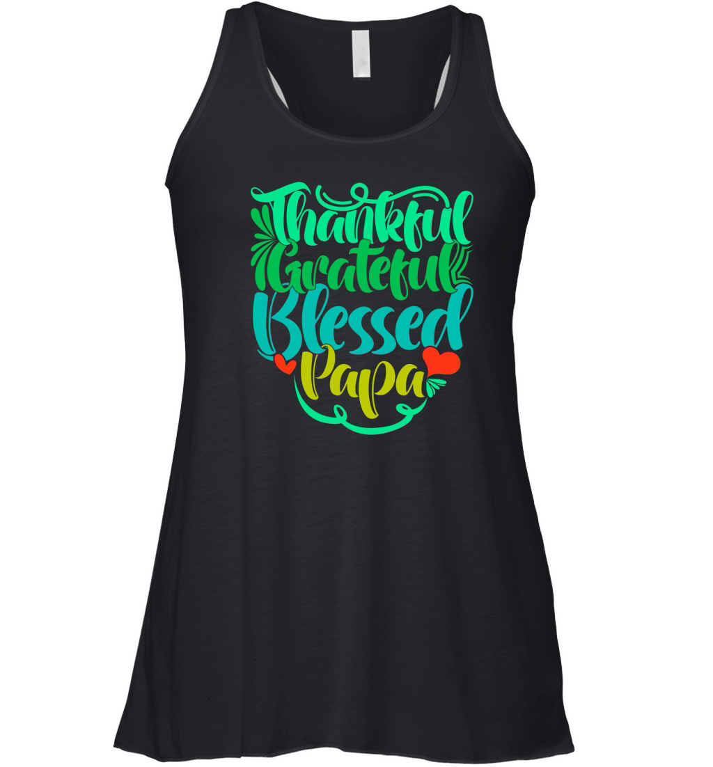 Thankful Grateful Blessed Papa Women's Flowy Tank Top