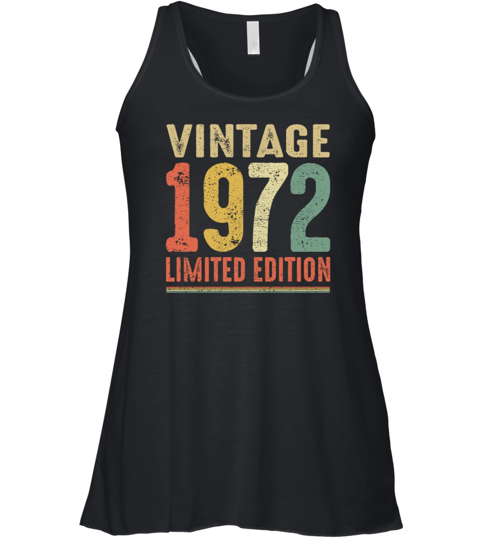 Vintage 1972 Limited Edition 50th Birthday Gift Women's Flowy Tank Top