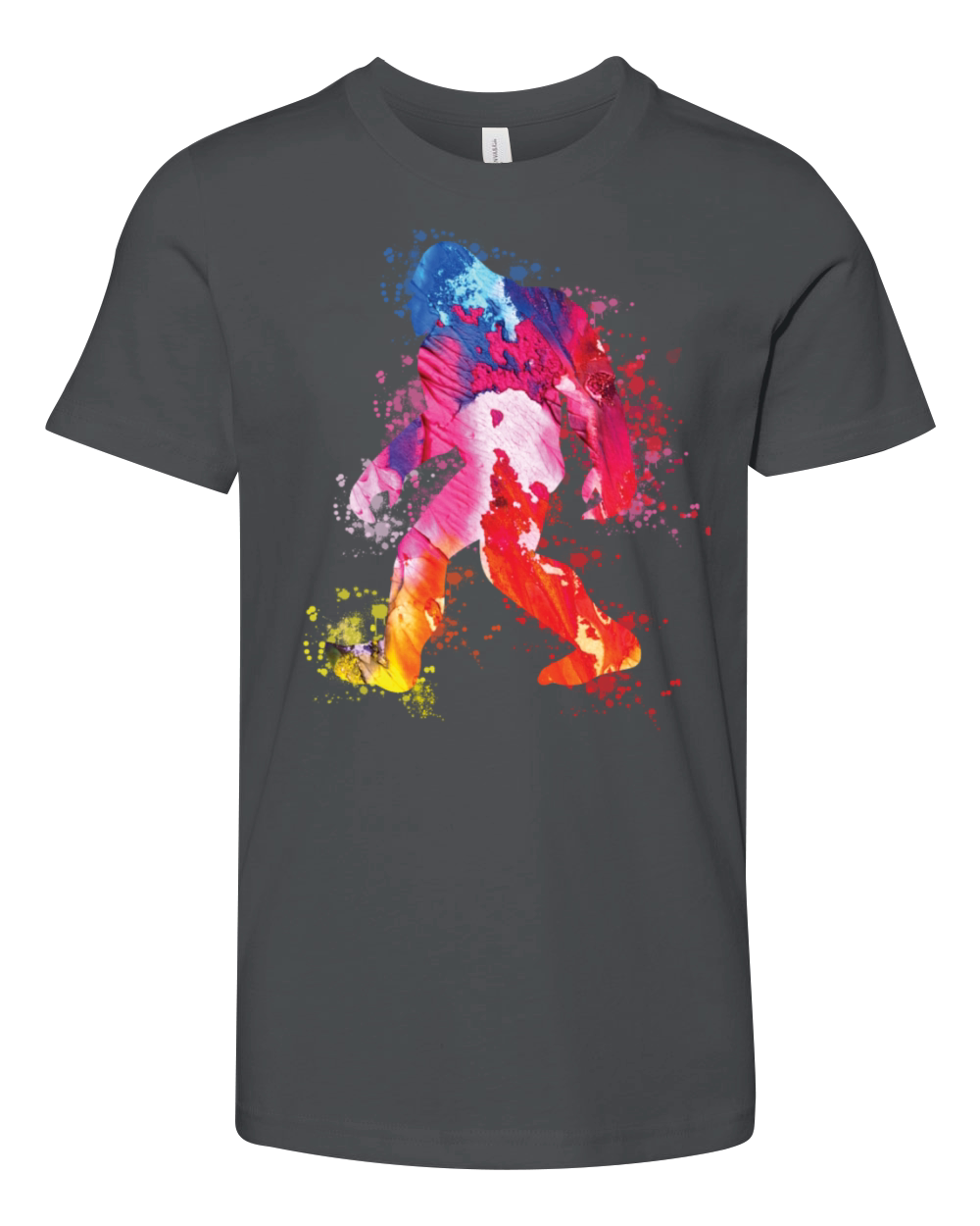 Bigfoot Color Silhouette Sasquatch Art Youth Unisex Jersey Tee