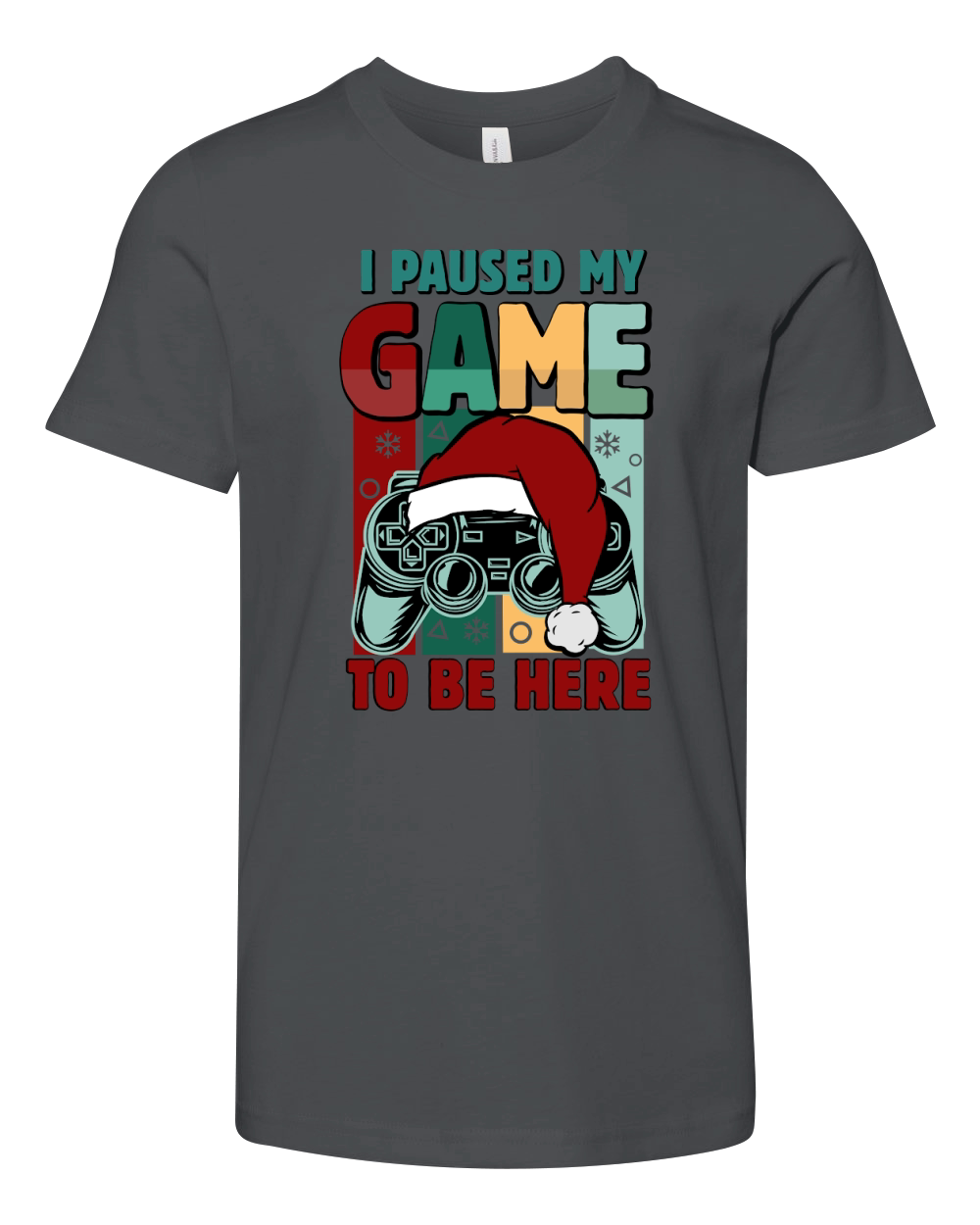 I Paused My Game To Be Here Christmas Youth Unisex Jersey Tee