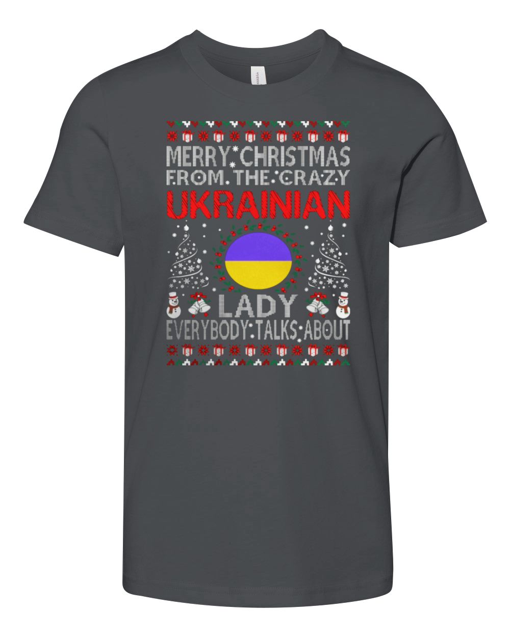 Merry Christmas From Ukrainian Lady Ugly Youth Unisex Jersey Tee