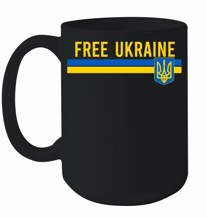 Free Ukraine flag art minimalist Ceramic Mug