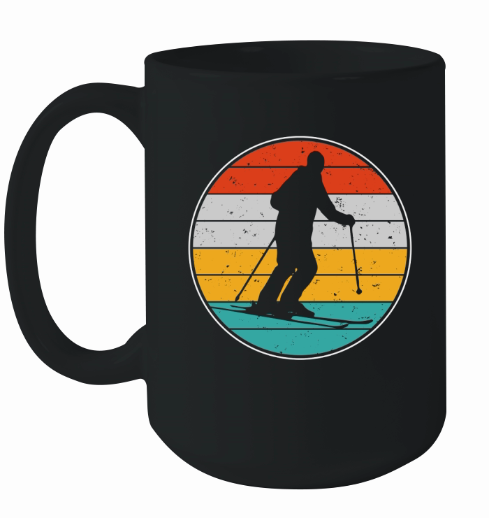 Retro Vintage Skiing Ceramic Mug