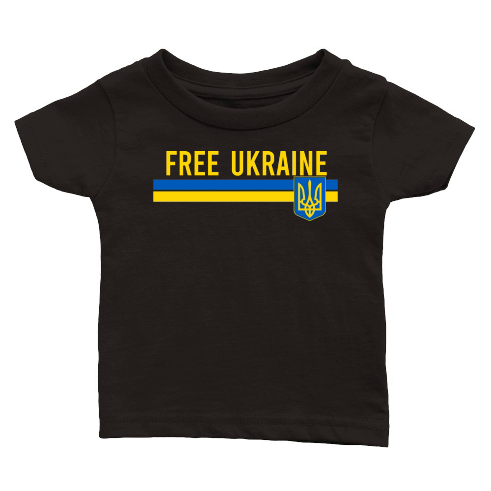 Free Ukraine flag art minimalist Classic Baby Crewneck T-shirt
