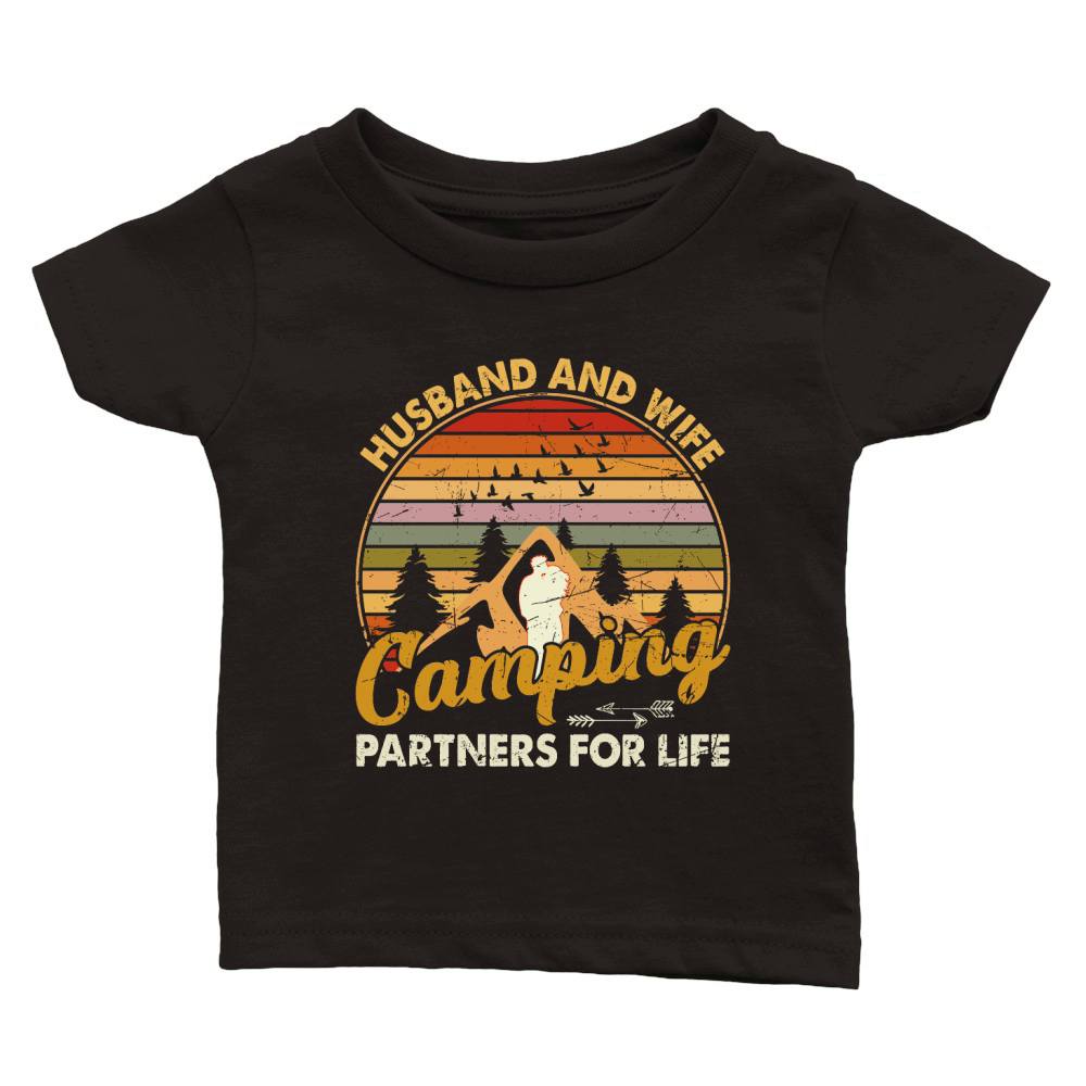 Husband And Wife Camping Partners For Life Classic Baby Crewneck T-shirt
