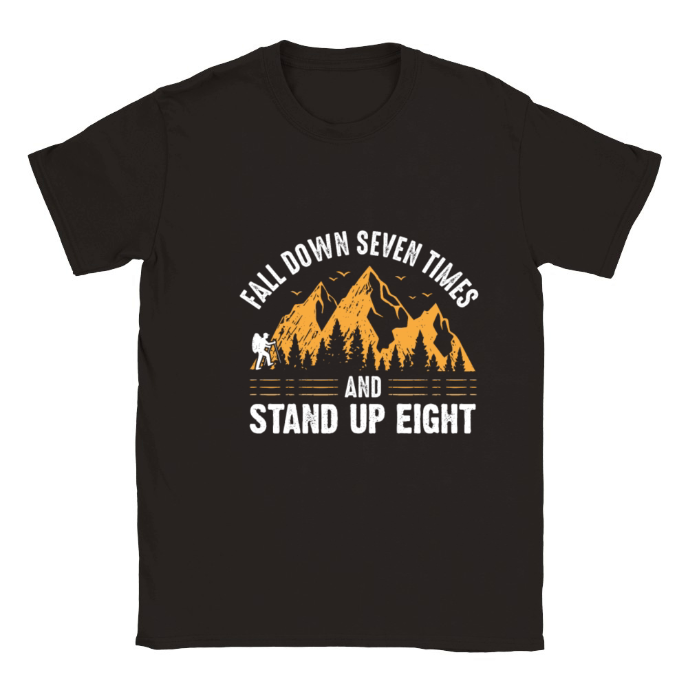 Fall down seven times and stand up eight hiking Classic Kids Crewneck T-shirt