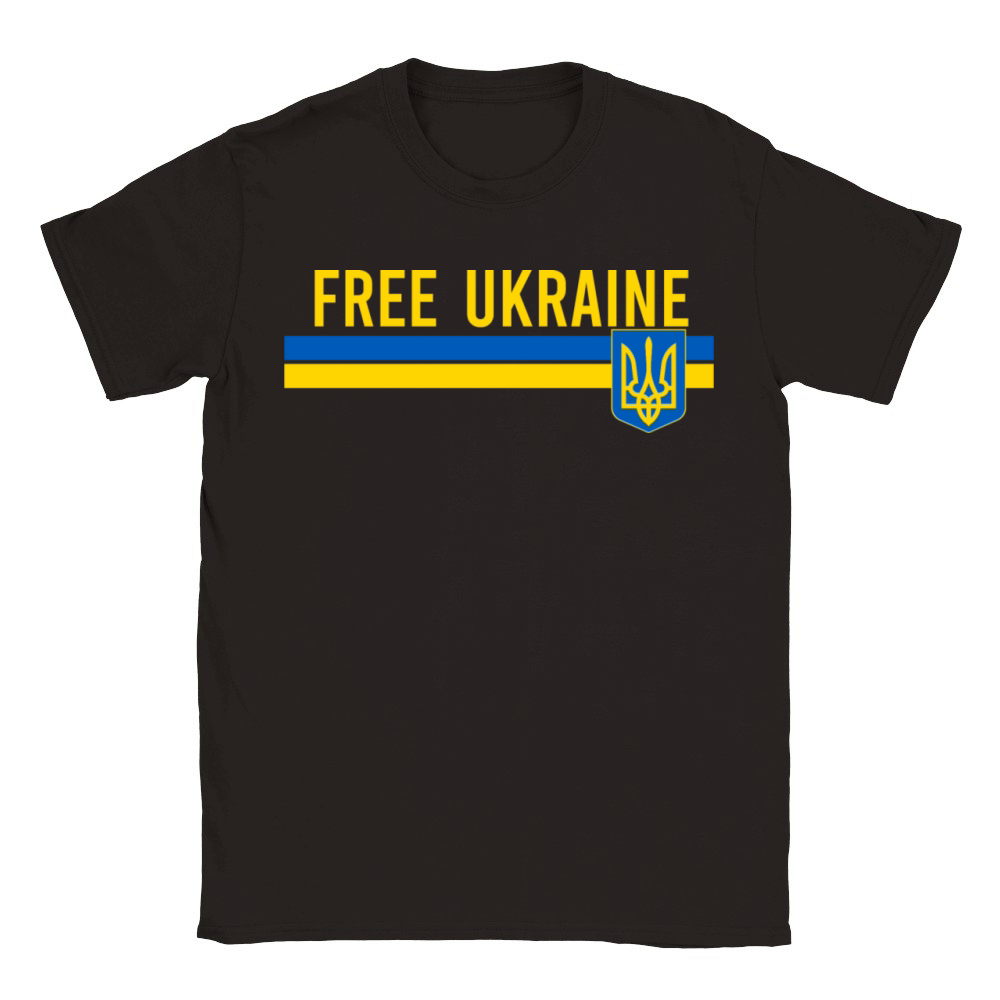 Free Ukraine flag art minimalist Classic Kids Crewneck T-shirt