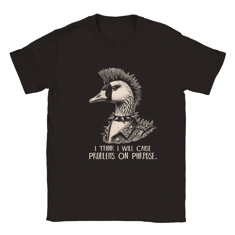 Goose Punk Problem On Purpose D RetroWhite Classic Kids Crewneck T-shirt