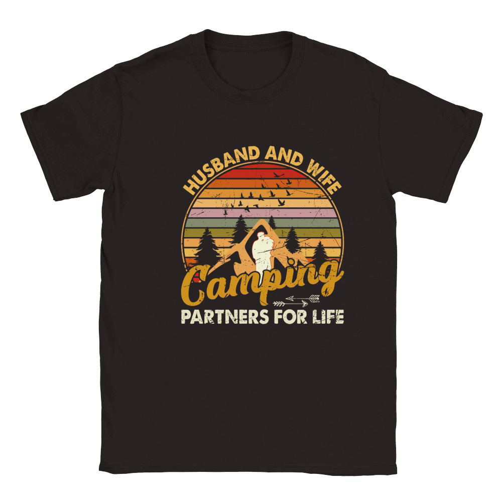Husband And Wife Camping Partners For Life Classic Kids Crewneck T-shirt