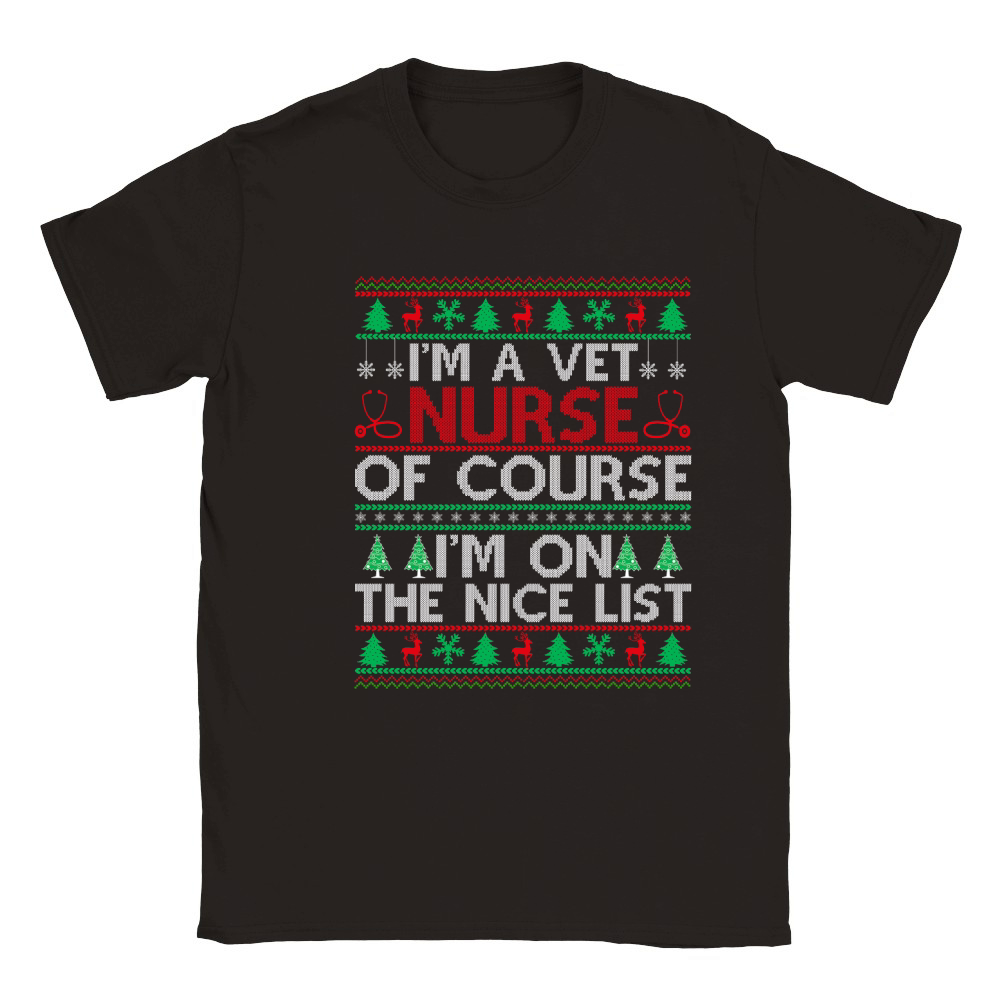Im a Vet Nurse of course im on the nice list ugly christmas Classic Kids Crewneck T-shirt
