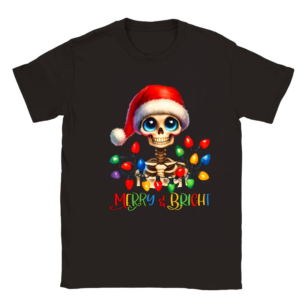 Merry and Bright Christmas Classic Kids Crewneck T-shirt