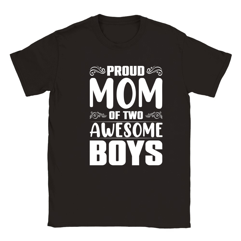 Proud Mom Of two Awesome Boys (2) Classic Kids Crewneck T-shirt