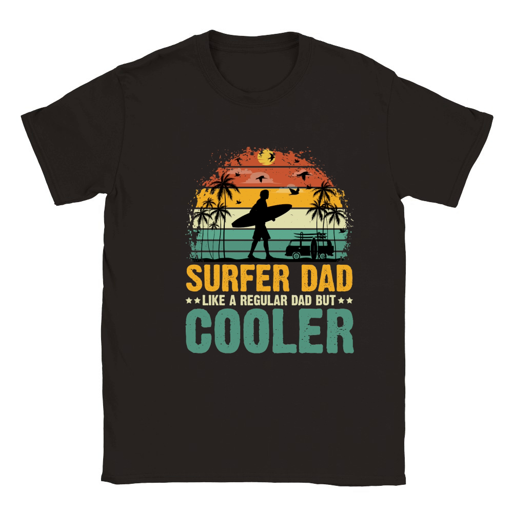 Surfer Dad Like A Regular Dad But Cooler T Shirt Design (1) Classic Kids Crewneck T-shirt