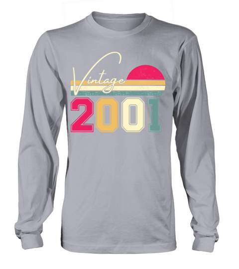 Birthday  Vintage Classic Born In 2001 Long sleeved Unisex