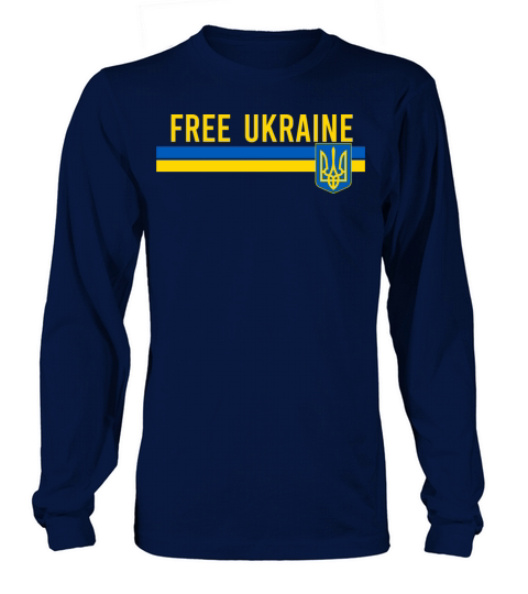 Free Ukraine flag art minimalist Long sleeved Unisex