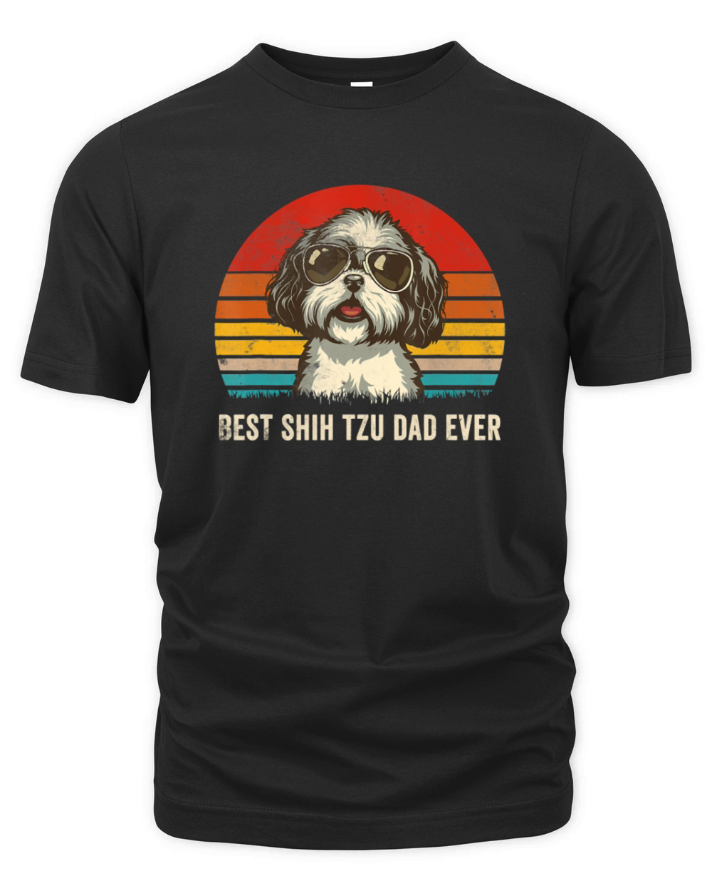 Best Shih Tzu Dad Ever Vintage Dog Lover Gift Organic Unisex T-shirt