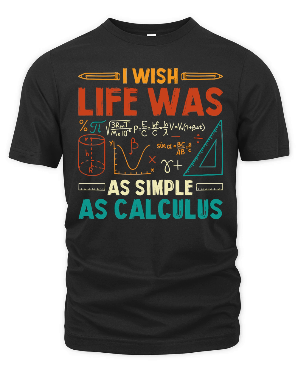 I Wish Life Was As Simple As Calculus Math Teacher T Shirt Design (1) Organic Unisex T-shirt