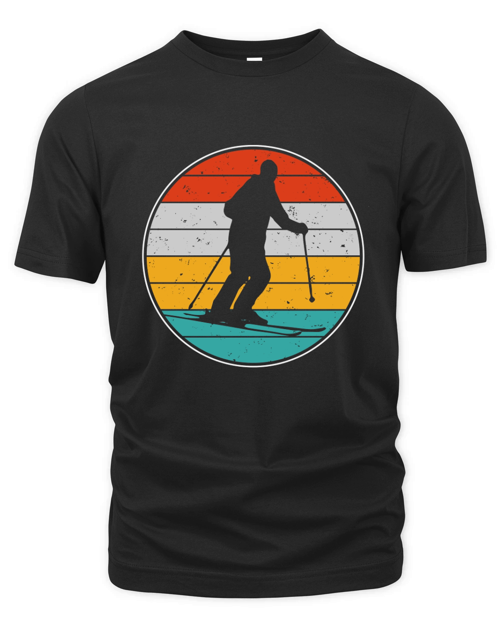 Retro Vintage Skiing Organic Unisex T-shirt