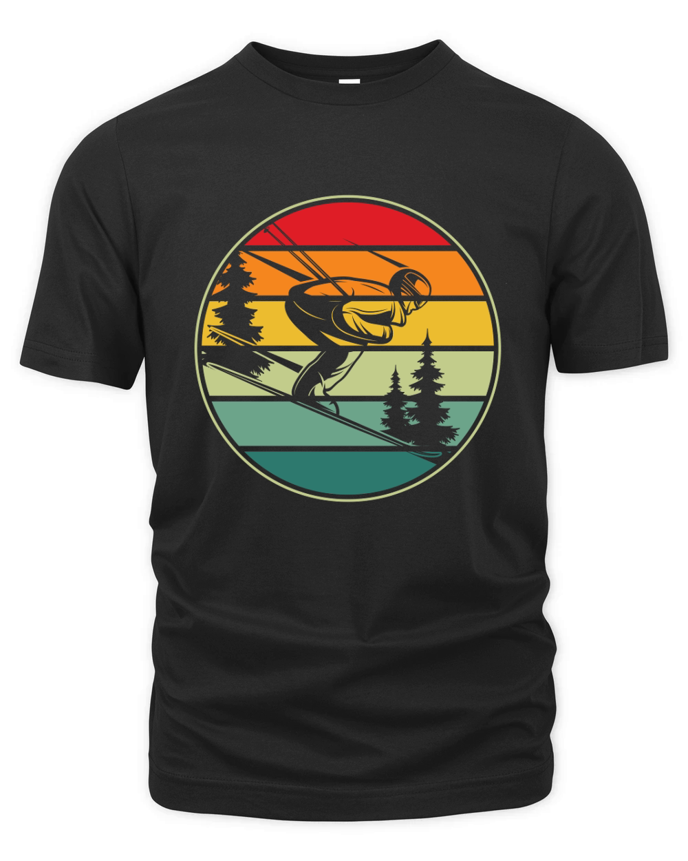 Vintage Ski   Skiing Winter Sports Racing Skier Organic Unisex T-shirt