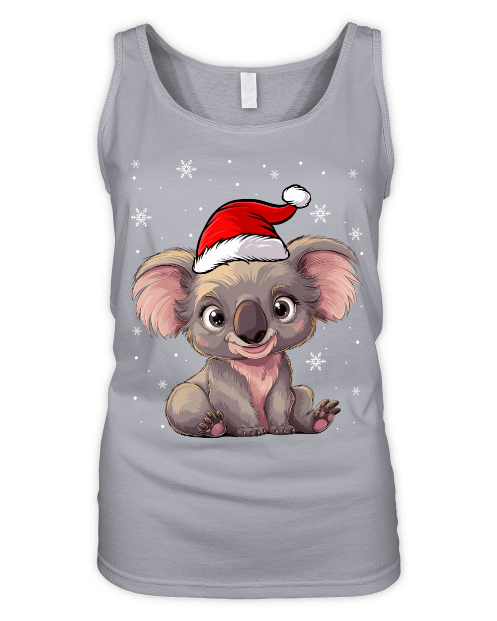 adorable koala wearing santa hat 1 Organic Women's Tank Top