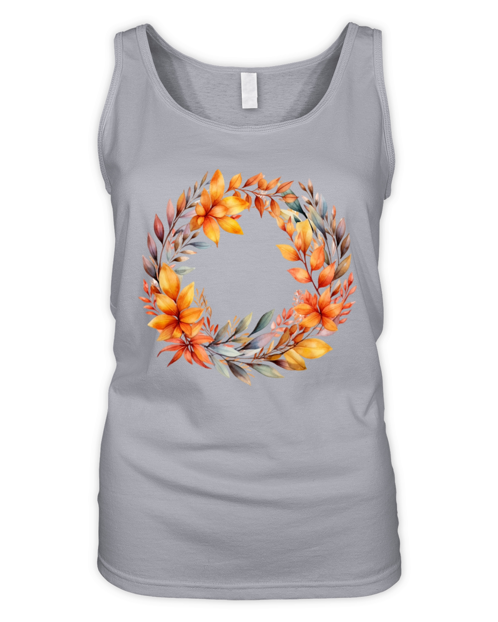 Autumn Fall Floral Frame 09 Organic Women's Tank Top