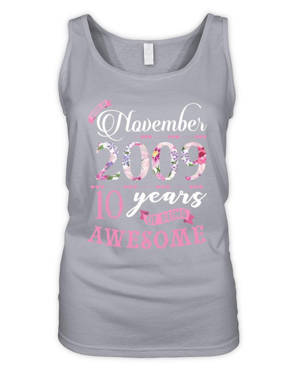 Birthday Gifts Floral Tee for Girls Organic Women's Tank Top