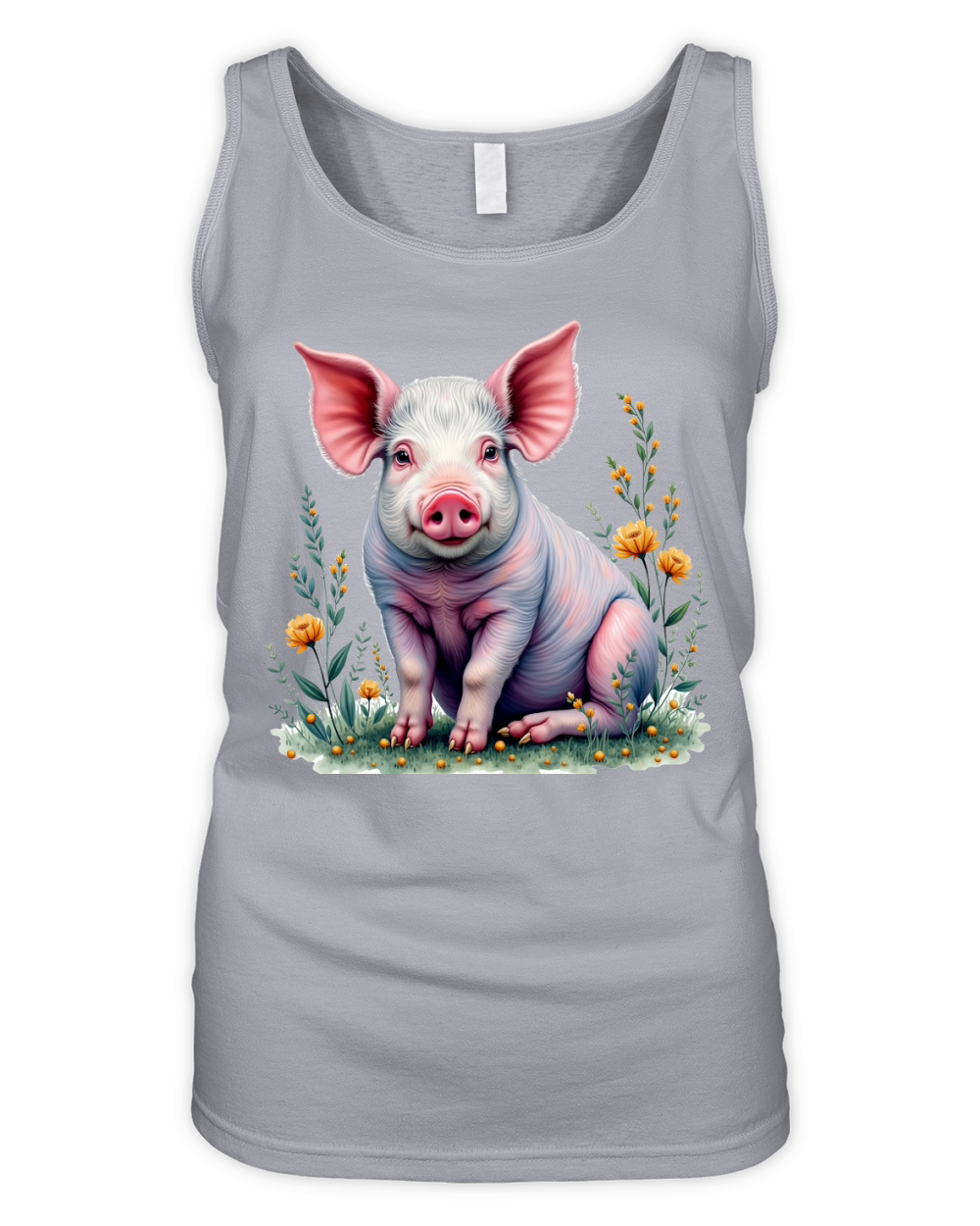 Pig Fur Pink 07 Organic Women's Tank Top