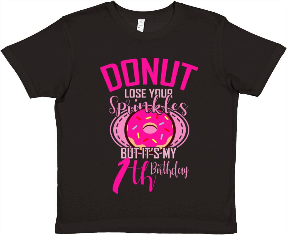 1st Birthday Girl DONUT Gift Birthday Party Premium Kids Crewneck T-shirt
