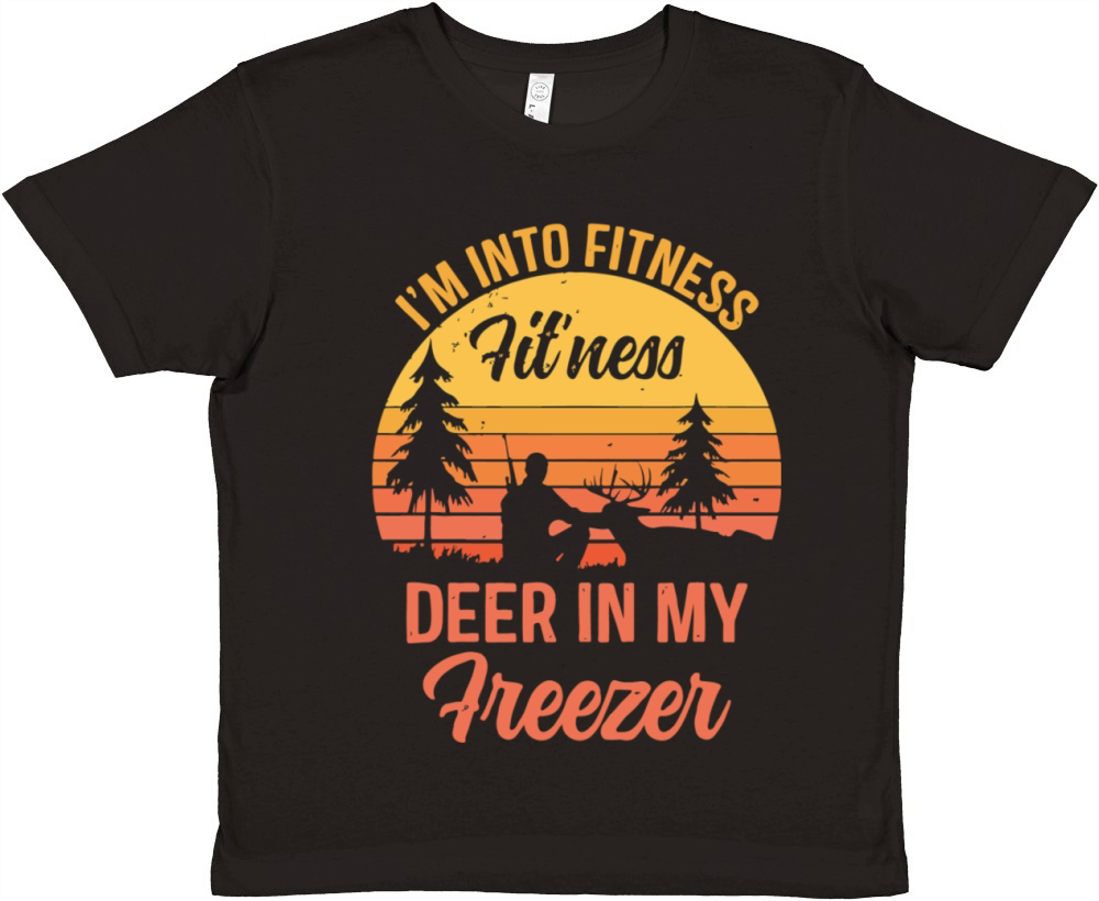 Buck Funny Deer Hunting Hunter Fitness Premium Kids Crewneck T-shirt