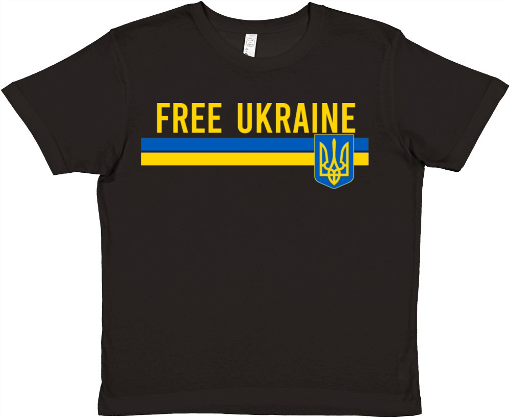 Free Ukraine flag art minimalist Premium Kids Crewneck T-shirt