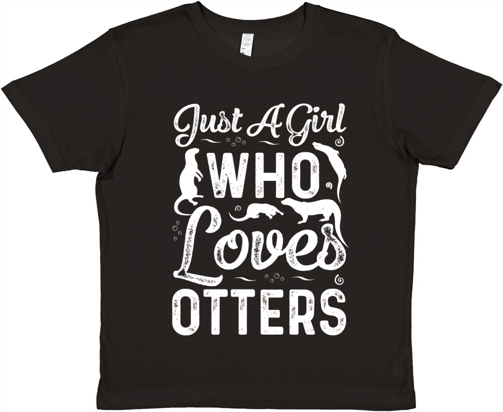 Just A Girl Who Loves Otters (2) Premium Kids Crewneck T-shirt