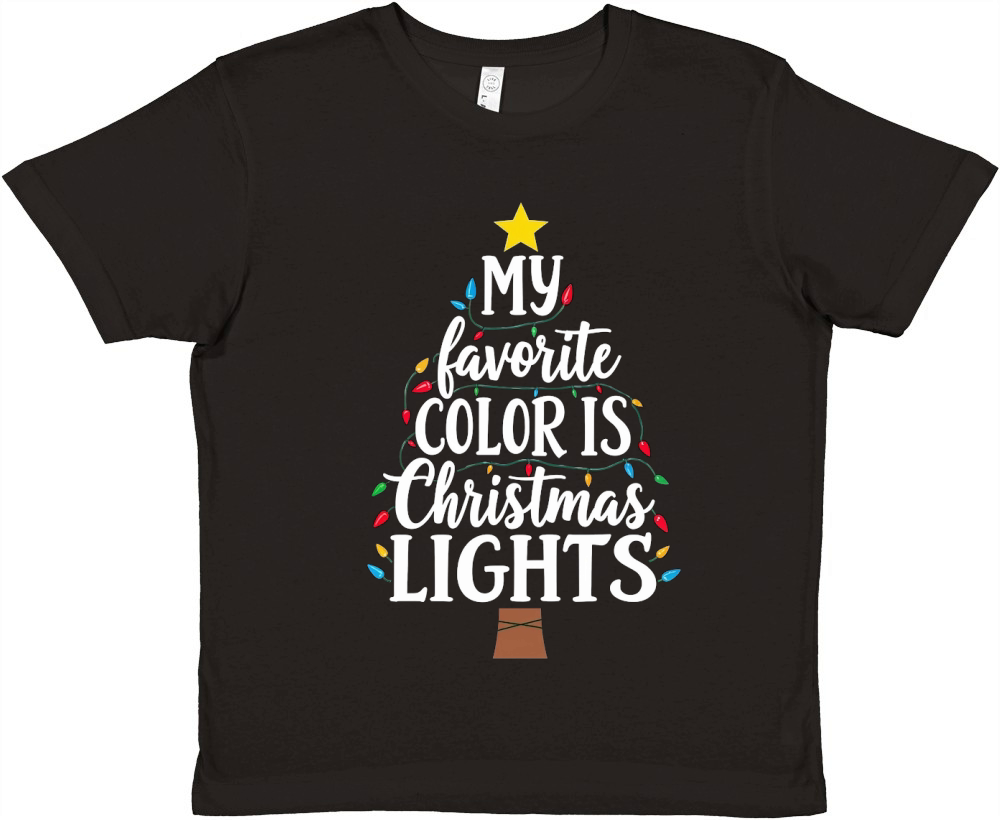 My favorite color is christmas lights 2 Premium Kids Crewneck T-shirt