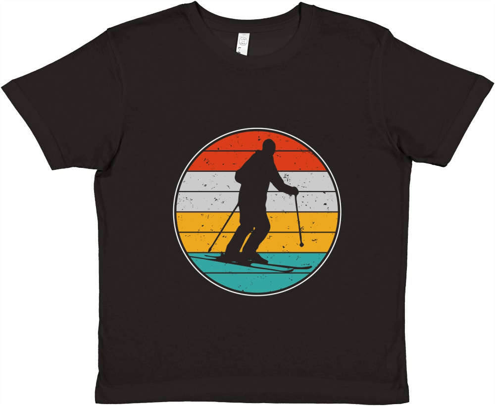 Retro Vintage Skiing Premium Kids Crewneck T-shirt