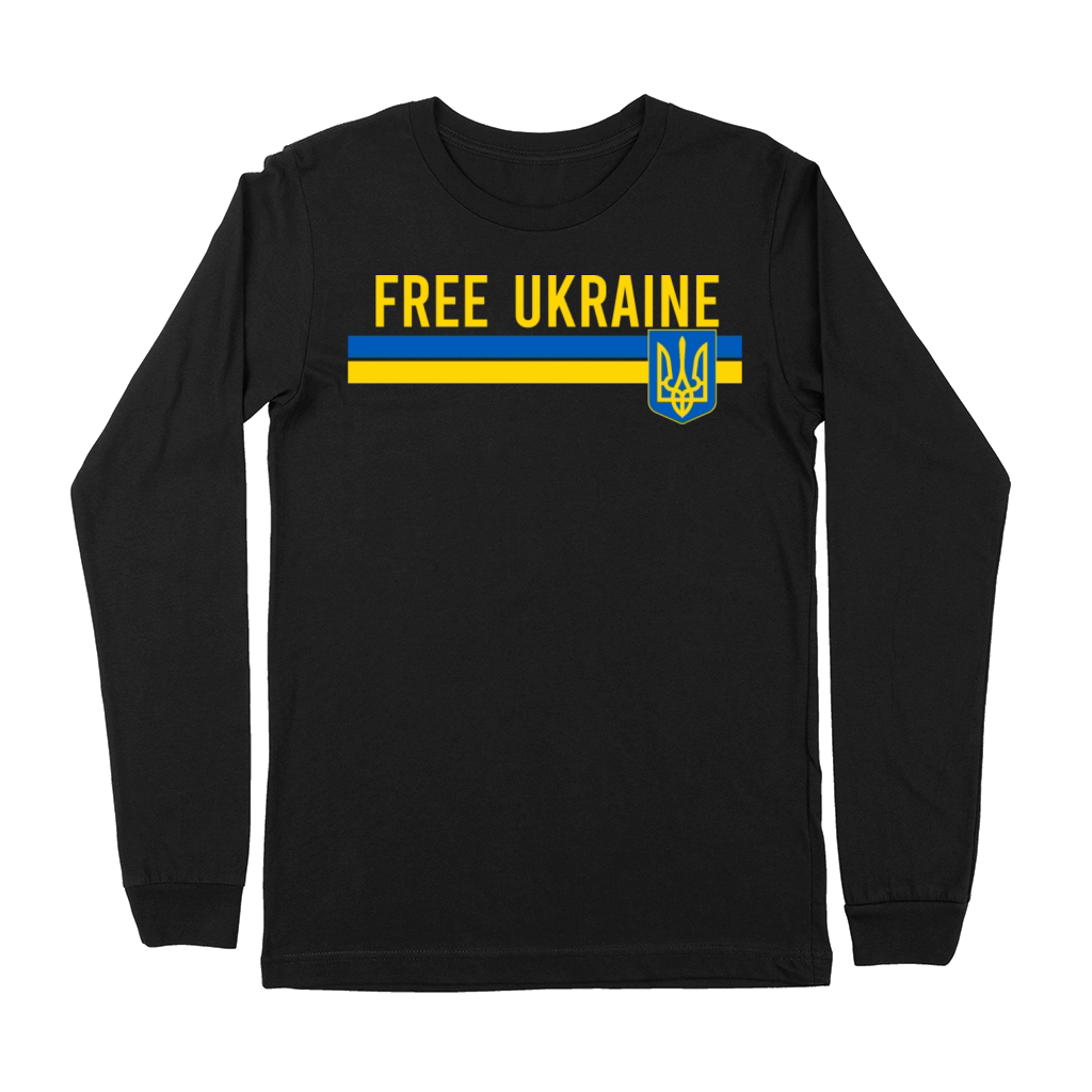 Free Ukraine flag art minimalist Premium Long Sleeve