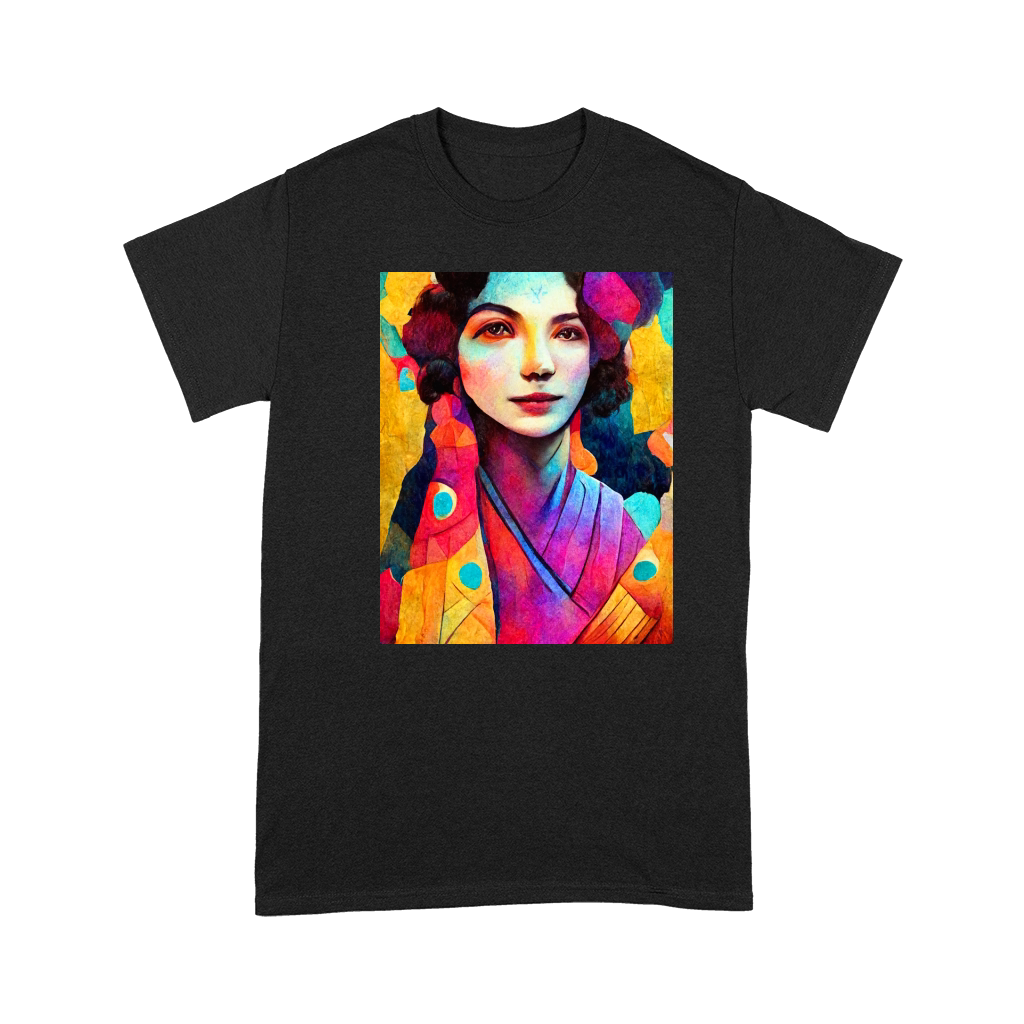 Colorful Art Portrait of Beautiful Woman Premium T-shirt