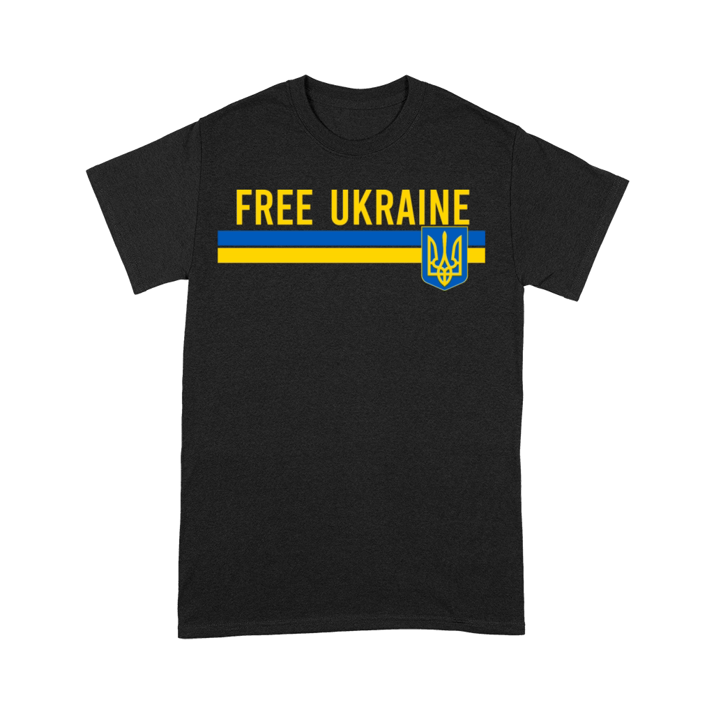 Free Ukraine flag art minimalist Premium T-shirt