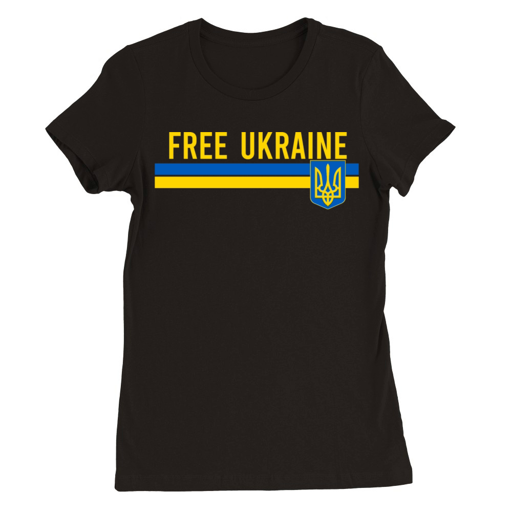 Free Ukraine flag art minimalist Premium Womens Crewneck T-shirt