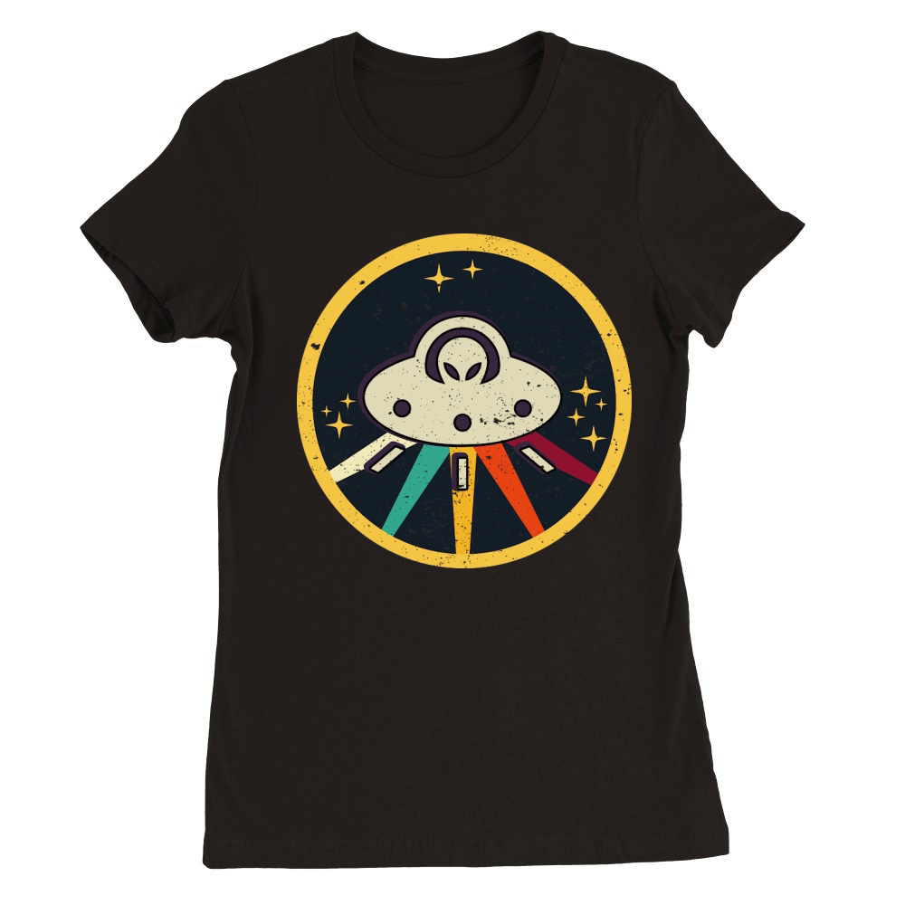 Vintage UFO Alien Premium Womens Crewneck T-shirt