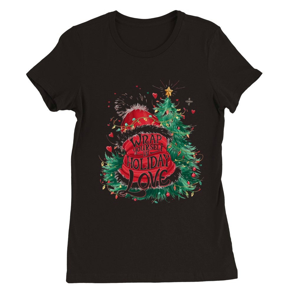 Wrap yourself in holiday love Premium Womens Crewneck T-shirt