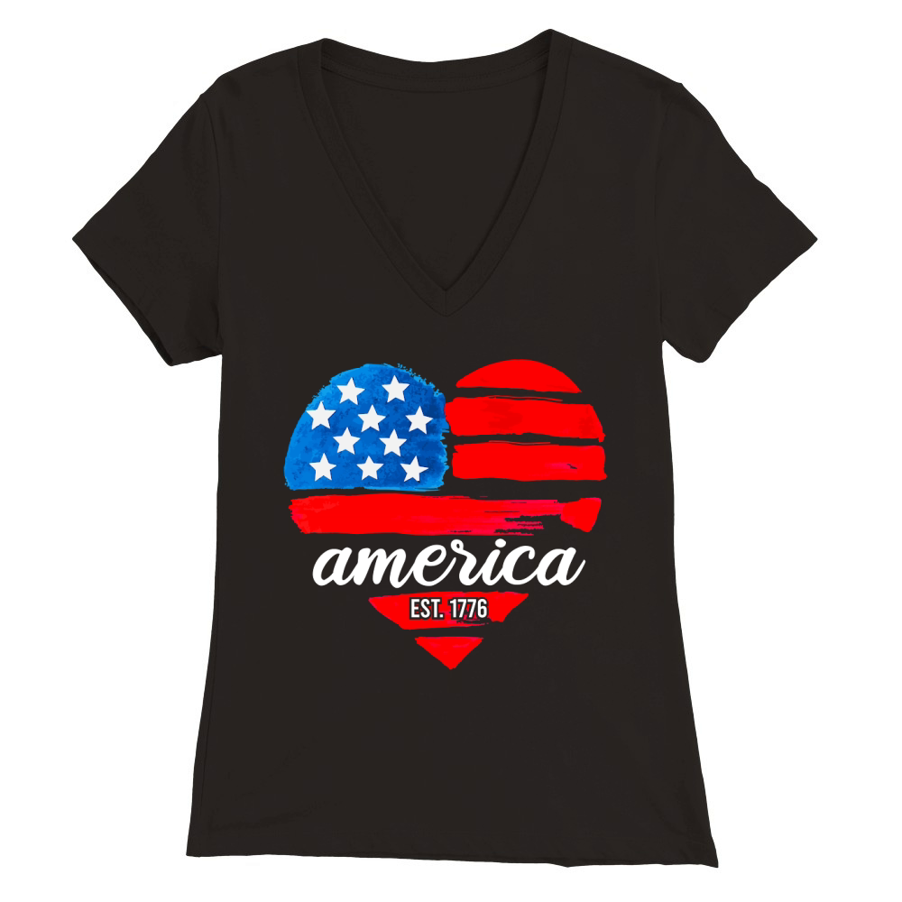 America 1776 Premium Womens V-Neck T-shirt