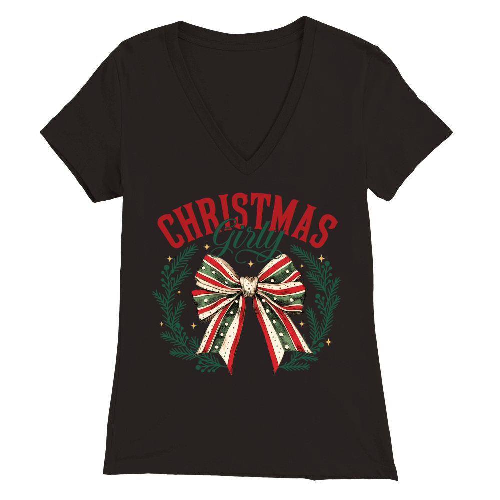 Christmas girly 1 Premium Womens V-Neck T-shirt