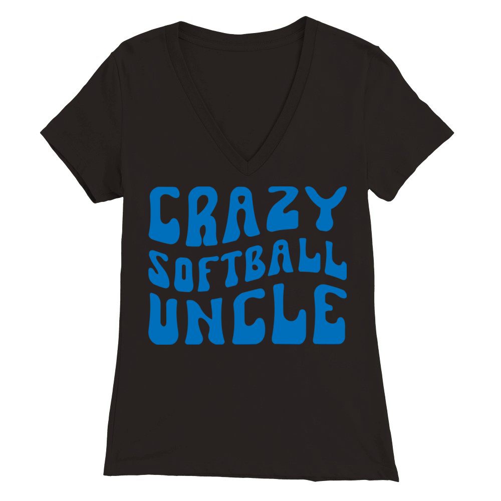 Crazy Softball Uncle Premium Womens V-Neck T-shirt