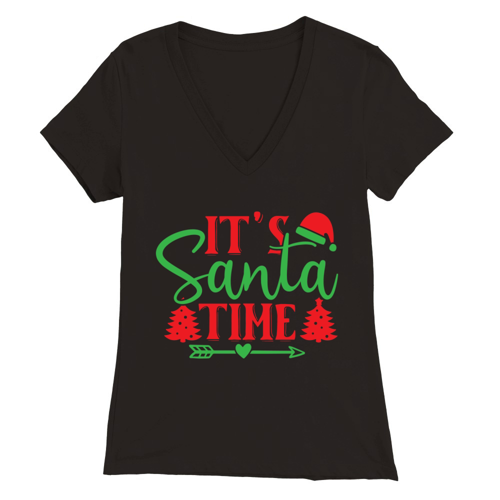 Is it Christmas time Merry Christmas Premium Womens V-Neck T-shirt