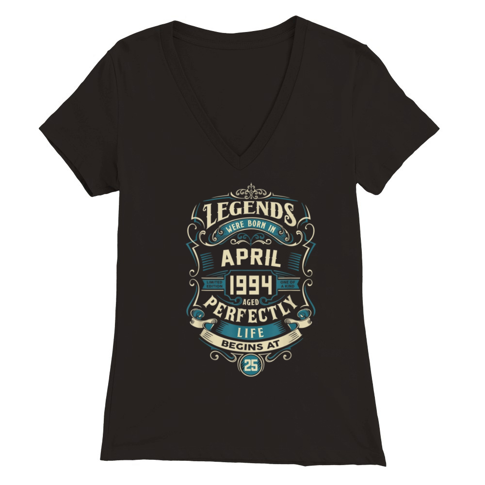 Retro Vintage April 1994 birthday Premium Womens V-Neck T-shirt