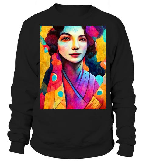 Colorful Art Portrait of Beautiful Woman Sweatshirt Unisex