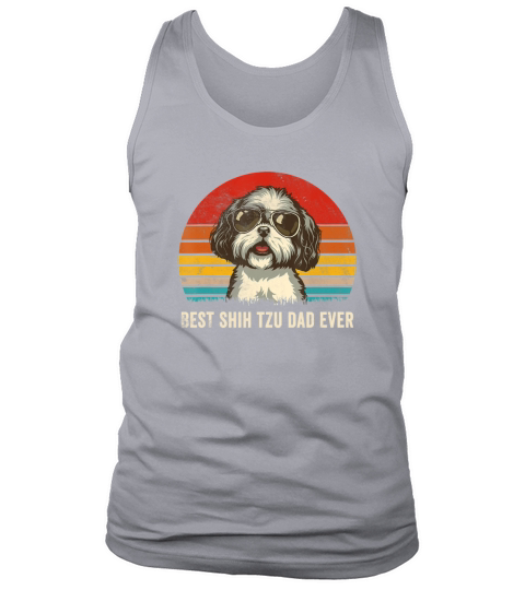 Best Shih Tzu Dad Ever Vintage Dog Lover Gift Tank Top Unisex