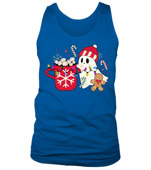 Christmas Retro ghost coffee 2 Tank Top Unisex